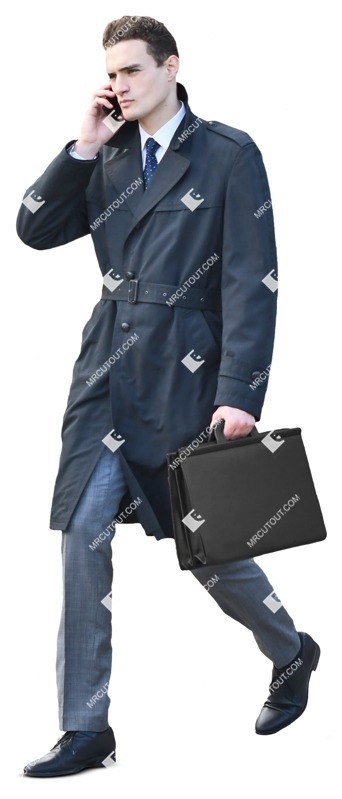 Businessman with a smartphone walking entourage people (7234)