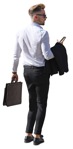 Businessman with a smartphone walking people png (7305) - miniature