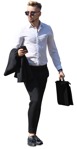 Businessman with a smartphone walking  (7389) - miniature