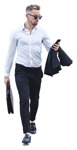 Businessman with a smartphone walking  (7470) - miniature