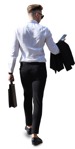 Businessman with a smartphone walking entourage people (7461) - miniature