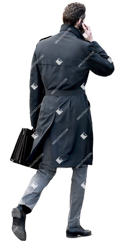 Businessman with a smartphone walking people png (7848)