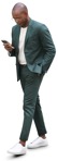 Businessman with a smartphone walking people png (8835) - miniature