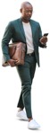Businessman with a smartphone walking  (8632) - miniature