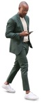 Businessman with a smartphone walking human png (8630) - miniature