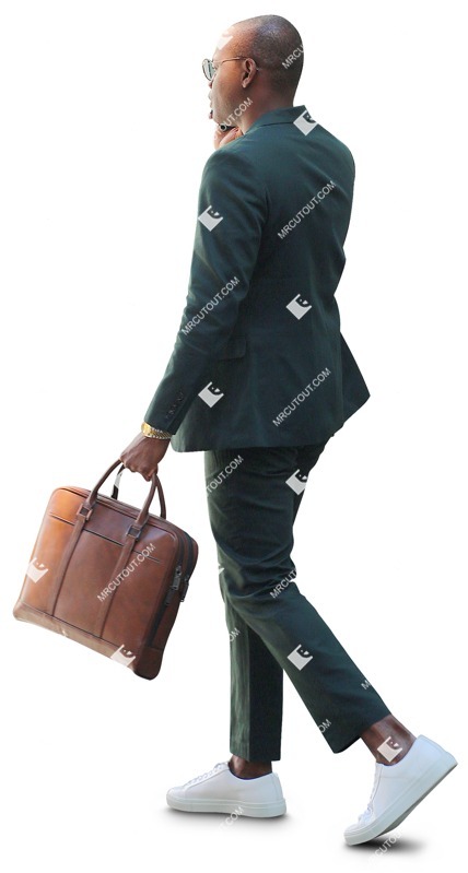 Businessman with a smartphone walking human png (8606)