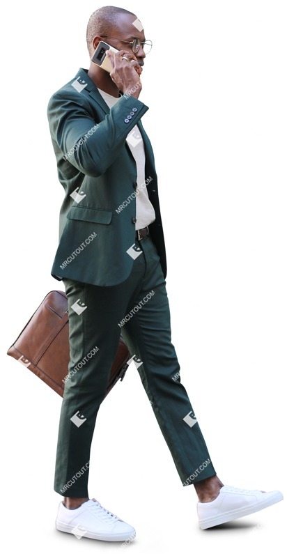 Businessman with a smartphone walking human png (8537)