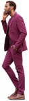 Businessman with a smartphone walking people cutouts (9385) - miniature