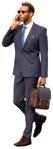 Cut out people - Businessman With A Smartphone Walking 0033 | MrCutout.com - miniature