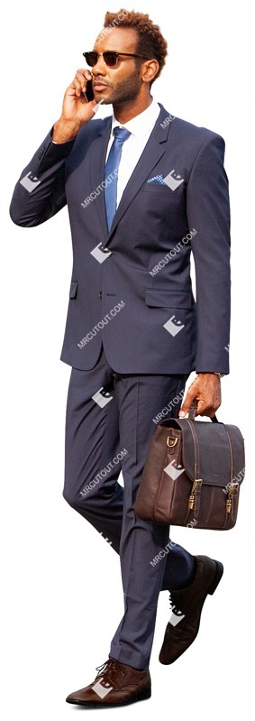 Businessman with a smartphone walking people png (9515)