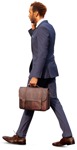 Businessman with a smartphone walking people png (9613) - miniature