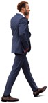 Businessman with a smartphone walking people png (9619) - miniature
