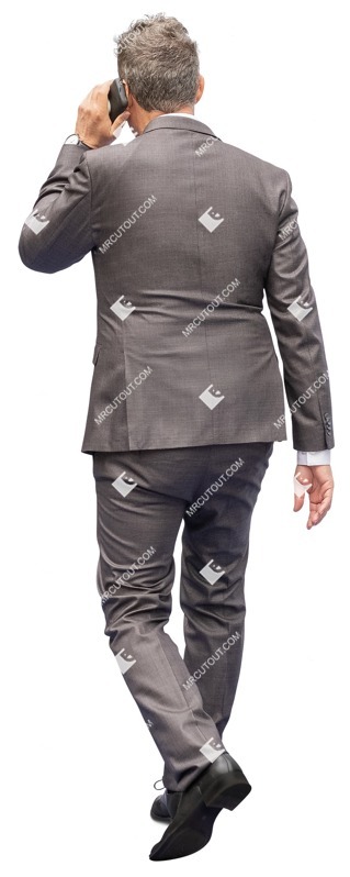 Businessman with a smartphone walking people png (14791)