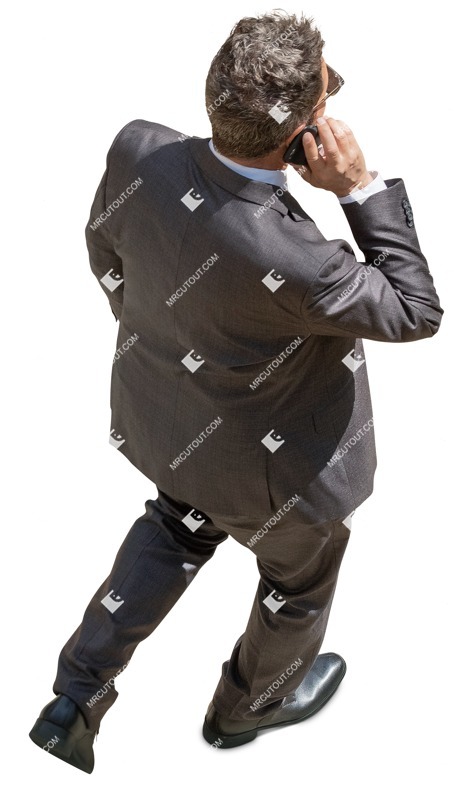 Businessman with a smartphone walking png people (13751)