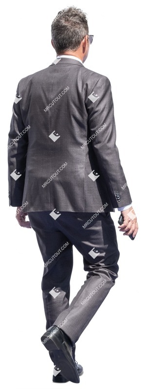 Businessman with a smartphone walking entourage people (14402)