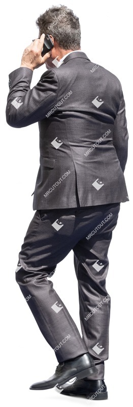 Businessman with a smartphone walking person png (14403)