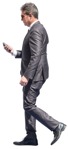 Businessman with a smartphone walking person png (12265) - miniature