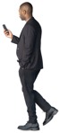 Businessman with a smartphone walking human png (12842) | MrCutout.com - miniature