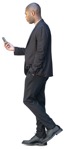 Businessman with a smartphone walking png people (12845) | MrCutout.com - miniature