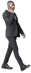 Businessman with a smartphone walking png people (12846) - miniature