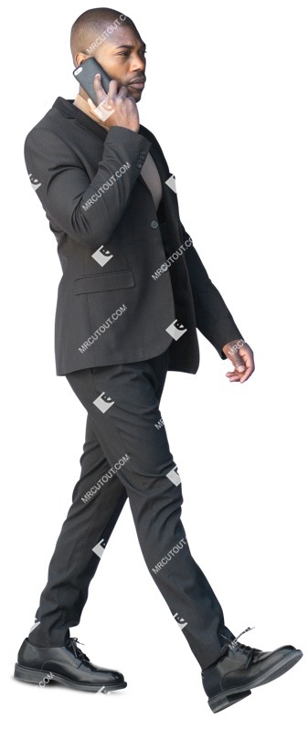 Businessman with a smartphone walking png people (11898)
