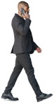 Businessman with a smartphone walking png people (12847) - miniature
