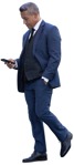 Businessman with a smartphone walking people png (14434) - miniature