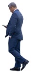 Businessman with a smartphone walking human png (14437) - miniature