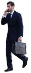 Businessman with a smartphone walking people png (14600) | MrCutout.com - miniature