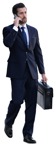 Businessman with a smartphone walking people png (14602) - miniature