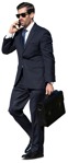 Businessman with a smartphone walking people png (14631) - miniature