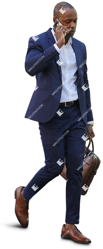 Businessman with a smartphone walking photoshop people (13408)