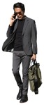 Businessman with a smartphone walking human png (14841) - miniature