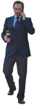 Businessman with a smartphone walking  (3540) - miniature