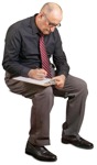 Businessman writing people png (11182) - miniature
