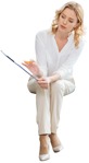 Businesswoman sitting people png (4413) - miniature