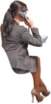Businesswoman sitting people cutouts (4585) - miniature