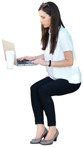 Businesswoman sitting person png (6466) - miniature