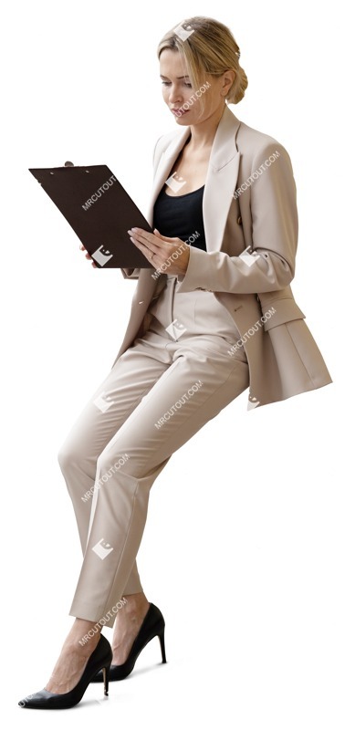 Businesswoman sitting photoshop people (19493)