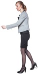 Businesswoman walking cut out people (3776) - miniature