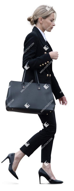 Businesswoman walking entourage people (19540)