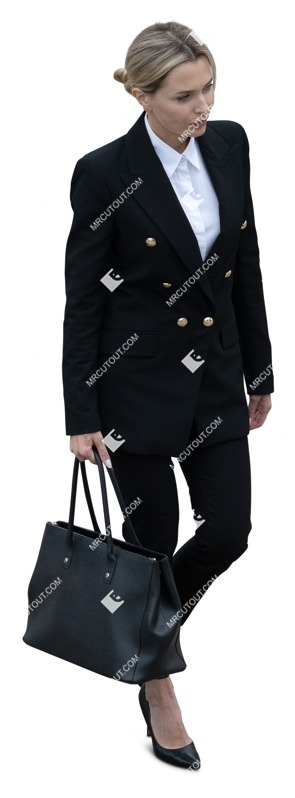 Businesswoman walking entourage people (19371)