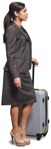 Businesswoman with a baggage standing cut out pictures (5180) - miniature