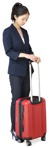 Businesswoman with a baggage standing png people (8252) - miniature