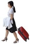Businesswoman with a baggage walking people png (7817) - miniature