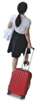 Businesswoman with a baggage walking people png (7818) - miniature
