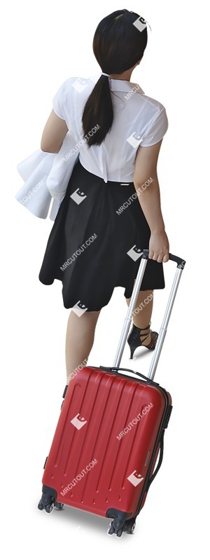 Businesswoman with a baggage walking people png (7891)