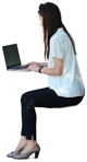 Businesswoman with a computer learning person png (6467) - miniature