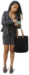 Businesswoman with a smartphone standing entourage people (593) - miniature