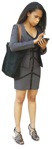 Businesswoman with a smartphone standing  (1391) - miniature